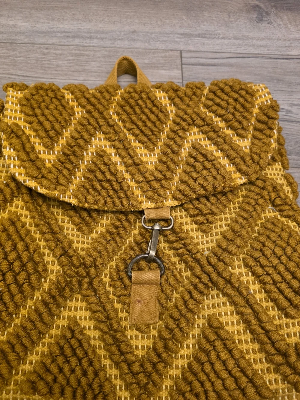 Panache Mustard Yellow Woven Macramé Backpack